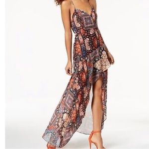 BCBGeneration hi-low faux-wrap maxi dress. Size: 8 (fits more like a 6). NWOT